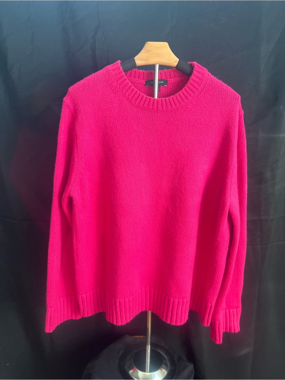 Ann Taylor Bright Fuchsia Crewneck Sweater